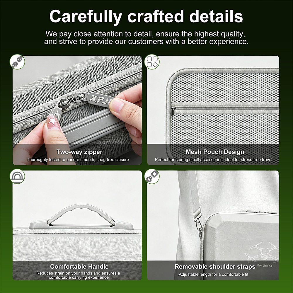 XFJI หนัง PU กระเป๋าสะพายไหล่แ - Drone Hard Shell Case บทวิจารณ์และราคา